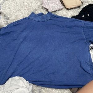 Aerie mock neck stressed crop tee long sleeve